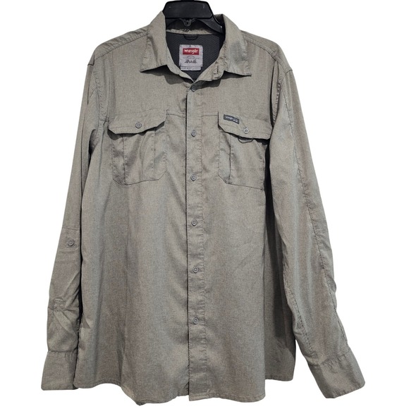 Wrangler Other - Wrangler‎ Outdoor Series Shirt Mens Large Button Up Roll Tab Long Sleeve
